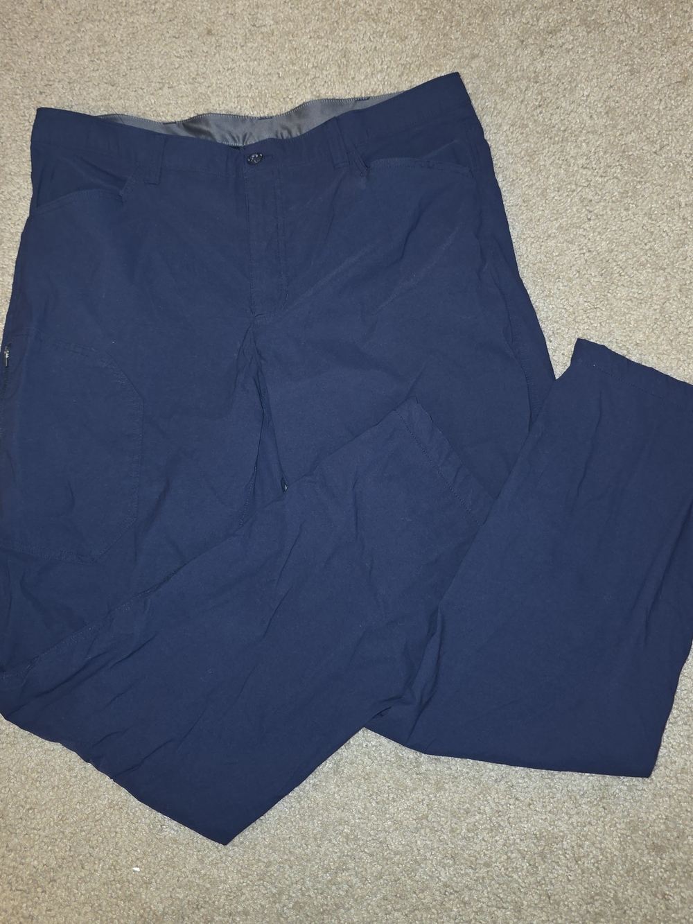 Eddie Bauer Mens Pants 40x32 Fleece Lined Hiking Pants Blue Outdoor